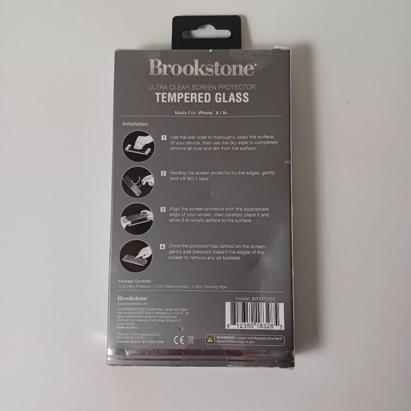 Brookstone Screen Protector NEW For iPhone X & XS -Tempered Glass -Ultra Clear - Picture 5 of 10